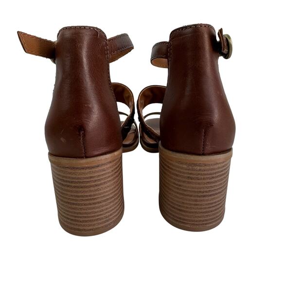 LUCKY BRAND SERENAY LEATHER BLOCK HEELED SANDALS IN BROWN NWOB WOMEN'S SIZE 8 - Picture 9 of 14